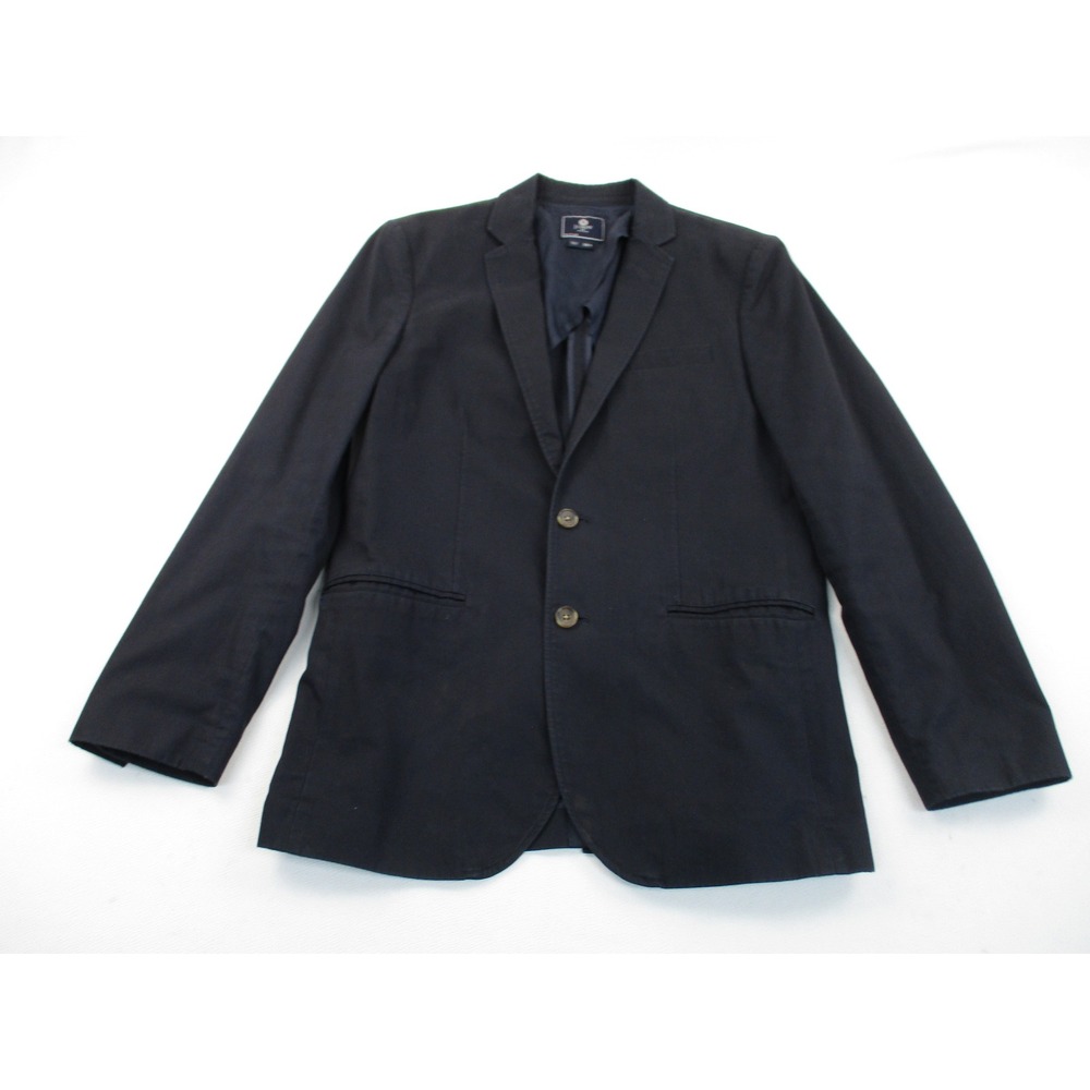J.Crew Blazer Mens 38R Navy Blue Cotton Two Button Unstructured Sport Coat